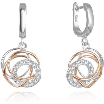 Beneto, Boucles d'oreilles, Fashion boucles d'oreilles bicolores avec zircons AGUP2689-RHR (L) - Publicité Beneto, Boucles d'oreilles, Fashion boucles d'oreilles bicolores avec zircons AGUP2689-RHR (L) - Publicité
