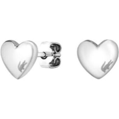 Lacoste, Boucles d'oreilles, - Steel heart earrings with crocodile 2040267, (Acier) - Publicité Lacoste, Boucles d'oreilles, - Steel heart earrings with crocodile 2040267, (Acier) - Publicité