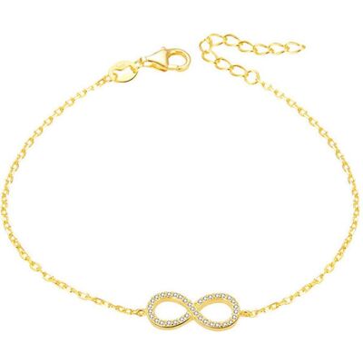 Beneto, Bracelet, Bracelet en argent plaqué or avec cristaux AGB483 / 20-GOLD (L), (Argent, Cristaux) - Publicité Beneto, Bracelet, Bracelet en argent plaqué or avec cristaux AGB483 / 20-GOLD (L), (Argent, Cristaux) - Publicité
