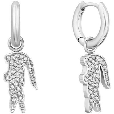 Lacoste, Boucles d'oreilles, - Steel hoop earrings 2 in 1 Crocodile 2040283, (Acier) - Publicité Lacoste, Boucles d'oreilles, - Steel hoop earrings 2 in 1 Crocodile 2040283, (Acier) - Publicité