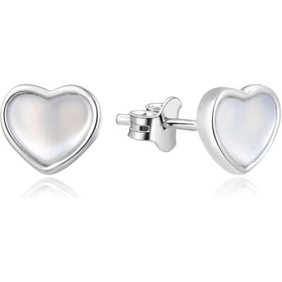 Beneto, Boucles d'oreilles, Boucles d'oreilles coeur argent avec mère-de-perle AGUP2355L (L), (Argent) - Publicité Beneto, Boucles d'oreilles, Boucles d'oreilles coeur argent avec mère-de-perle AGUP2355L (L), (Argent) - Publicité