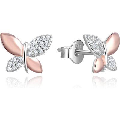 Beneto, Boucles d'oreilles, Argent bicolor earrings butterflies AGUP2614 (L), (Argent) - Publicité Beneto, Boucles d'oreilles, Argent bicolor earrings butterflies AGUP2614 (L), (Argent) - Publicité