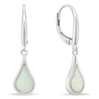 Brilio, Boucles d'oreilles, Silver - Dangle silver earrings with synthetic opals EA1161W, (Pierres synthétiques) - Publicité Brilio, Boucles d'oreilles, Silver - Dangle silver earrings with synthetic opals EA1161W, (Pierres synthétiques) - Publicité