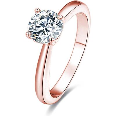 Beneto, Bague, Bague en argent plaqué or rose avec cristaux AGG201 - Circuit : 52 mm (L), (52) - Publicité Beneto, Bague, Bague en argent plaqué or rose avec cristaux AGG201 - Circuit : 52 mm (L), (52) - Publicité