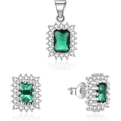 Beneto, Parure, Elegant Jewelry Set with Zircons TAGSET198 (Pendant, Earrings), Multicolore - Publicité Beneto, Parure, Elegant Jewelry Set with Zircons TAGSET198 (Pendant, Earrings), Multicolore - Publicité