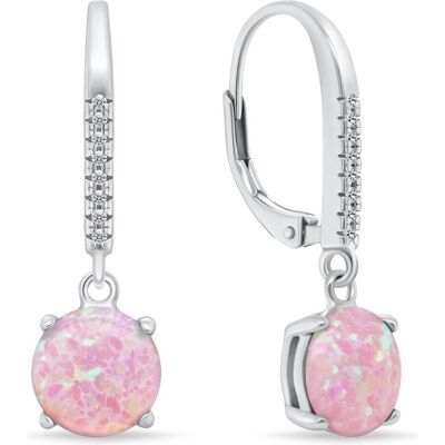 Brilio, Boucles d'oreilles, Silver - Beautiful silver earrings with pink opals EA1166WP, (Argent) - Publicité Brilio, Boucles d'oreilles, Silver - Beautiful silver earrings with pink opals EA1166WP, (Argent) - Publicité