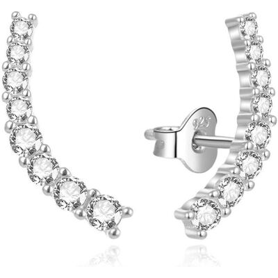 Beneto, Boucles d'oreilles, Boucles d'oreilles longitudinales modernes avec zircons clairs AGUP2344L (L), (Zircone) - Publicité Beneto, Boucles d'oreilles, Boucles d'oreilles longitudinales modernes avec zircons clairs AGUP2344L (L), (Zircone) - Publicité