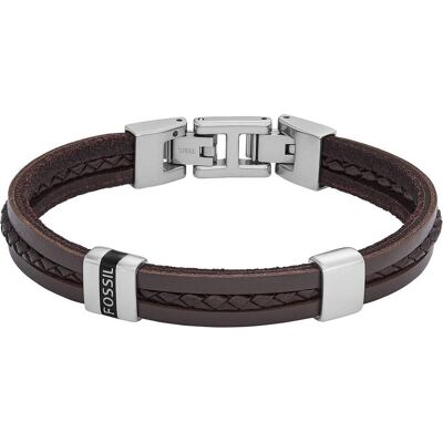 Fossil, Bracelet, Bracelet de bijoux, (19.50 cm, Acier inoxydable, Cuir) - Publicité Fossil, Bracelet, Bracelet de bijoux, (19.50 cm, Acier inoxydable, Cuir) - Publicité