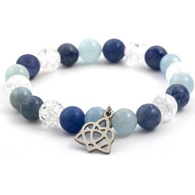 Beneto, Bracelet, Bracelet perle faite d'aigue-marine. aventurine et MINK40 / 17 cristal, (Aigue-marine, Aventurine, Cristallin) - Publicité Beneto, Bracelet, Bracelet perle faite d'aigue-marine. aventurine et MINK40 / 17 cristal, (Aigue-marine, Aventurine, Cristallin) - Publicité