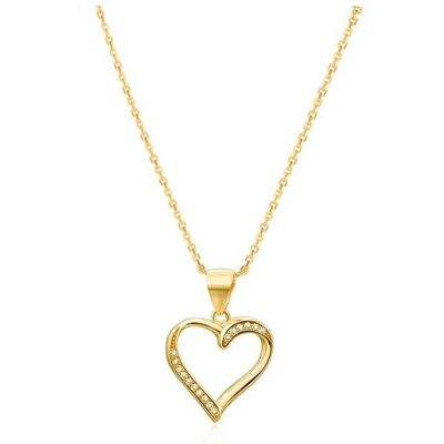 Beneto, Collier, Collier en argent plaqué or avec coeur AGS289 / 47-GOLD (chaîne. pendentif) (L), (Argent) - Publicité Beneto, Collier, Collier en argent plaqué or avec coeur AGS289 / 47-GOLD (chaîne. pendentif) (L), (Argent) - Publicité