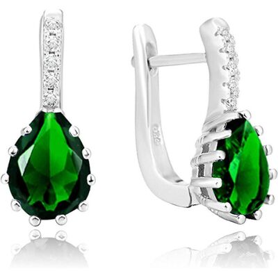 Beneto, Boucles d'oreilles, Boucles d'oreilles en argent avec cristal vert AGU1198 (L) - Publicité Beneto, Boucles d'oreilles, Boucles d'oreilles en argent avec cristal vert AGU1198 (L) - Publicité