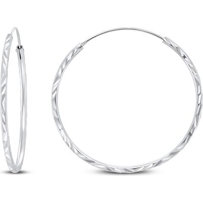 Brilio, Boucles d'oreilles, Silver - Timeless silver round earrings EA01 - Diameter : 3 cm - Publicité Brilio, Boucles d'oreilles, Silver - Timeless silver round earrings EA01 - Diameter : 3 cm - Publicité