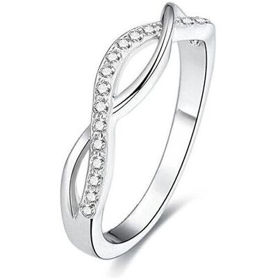 Beneto, Bague, Anneau d'argent avec cristaux AGG190 - Circuit : 50 mm (L), (50) - Publicité Beneto, Bague, Anneau d'argent avec cristaux AGG190 - Circuit : 50 mm (L), (50) - Publicité