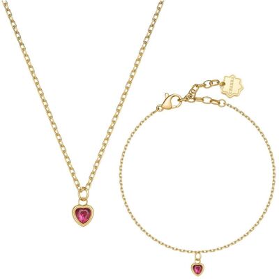 Brosway, Parure, - Gold-plated women's jewelry set Heart Chakra BHKLE02 (necklace. bracelet), Or - Publicité Brosway, Parure, - Gold-plated women's jewelry set Heart Chakra BHKLE02 (necklace. bracelet), Or - Publicité