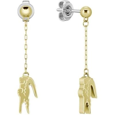 Lacoste, Boucles d'oreilles, - Gold-plated dangle earrings with crocodile pendants Crocodile 2040472, (Plaqué or) - Publicité Lacoste, Boucles d'oreilles, - Gold-plated dangle earrings with crocodile pendants Crocodile 2040472, (Plaqué or) - Publicité