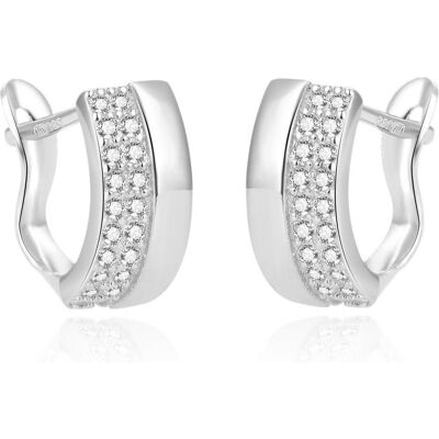 Beneto, Boucles d'oreilles, Timeless silver earrings with zircons AGUC1448 (L), (Argent, Zircone) - Publicité Beneto, Boucles d'oreilles, Timeless silver earrings with zircons AGUC1448 (L), (Argent, Zircone) - Publicité