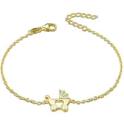 Beneto, Bracelet, Bracelet en argent plaqué or Stroller AGB578 / 21-GOLD (L), (Argent) - Publicité Beneto, Bracelet, Bracelet en argent plaqué or Stroller AGB578 / 21-GOLD (L), (Argent) - Publicité