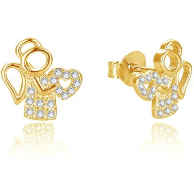 Beneto, Boucles d'oreilles, Tendres boucles d'oreilles d'ange plaquées or AGUP2666-GOLD (L) - Publicité Beneto, Boucles d'oreilles, Tendres boucles d'oreilles d'ange plaquées or AGUP2666-GOLD (L) - Publicité