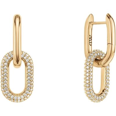 Daniel Wellington, Boucles d'oreilles, Boucles d'oreilles de luxe plaquées or 2 en 1 Crystal Link DW00400594, (Acier inoxydable) - Publicité Daniel Wellington, Boucles d'oreilles, Boucles d'oreilles de luxe plaquées or 2 en 1 Crystal Link DW00400594, (Acier inoxydable) - Publicité