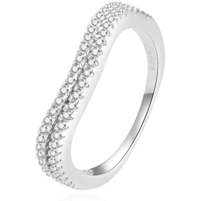 Beneto, Bague, Bague argent moderne avec zircons AGG230 - Circuit : 54 mm (L), (54, Argent 925) - Publicité Beneto, Bague, Bague argent moderne avec zircons AGG230 - Circuit : 54 mm (L), (54, Argent 925) - Publicité