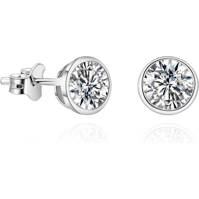 Beneto, Boucles d'oreilles, Boucles d'oreilles de charme avec zircon AGUP scintillant - Diamètre : 0.3 cm (L) - Publicité Beneto, Boucles d'oreilles, Boucles d'oreilles de charme avec zircon AGUP scintillant - Diamètre : 0.3 cm (L) - Publicité