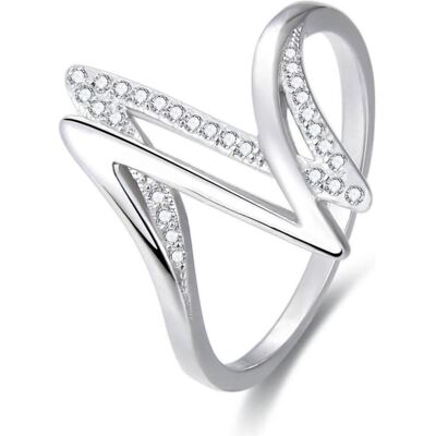 Beneto, Bague, Bague argentée avec zircons AGG143 - Circuit : 56 mm (L), (56) - Publicité Beneto, Bague, Bague argentée avec zircons AGG143 - Circuit : 56 mm (L), (56) - Publicité