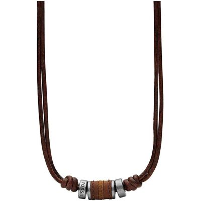 Fossil, Collier, Vintage Casual, (Cuir, Métal, 45 cm) - Publicité Fossil, Collier, Vintage Casual, (Cuir, Métal, 45 cm) - Publicité