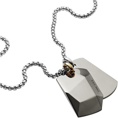 Diesel Collier, Double Dogtags, (Acier inoxydable, 60 - 65 cm) - Publicité Diesel Collier, Double Dogtags, (Acier inoxydable, 60 - 65 cm) - Publicité