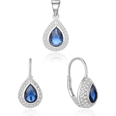 Beneto, Boucles d'oreilles, Parure en argent avec zircons AGSET174L (Pendentif, Boucles d'oreilles), (Argent) - Publicité Beneto, Boucles d'oreilles, Parure en argent avec zircons AGSET174L (Pendentif, Boucles d'oreilles), (Argent) - Publicité