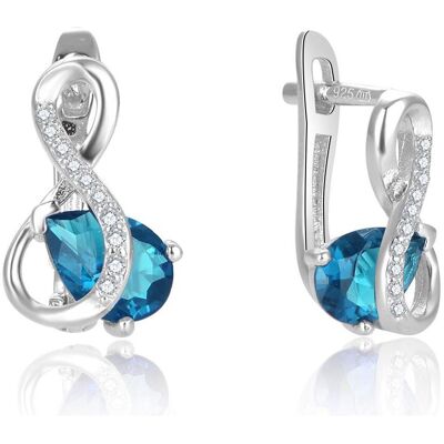 Beneto, Boucles d'oreilles, Boucles d'oreilles en argent brillant avec zircon turquoise AGUC2692-T (L) - Publicité Beneto, Boucles d'oreilles, Boucles d'oreilles en argent brillant avec zircon turquoise AGUC2692-T (L) - Publicité