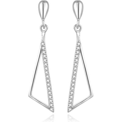 Beneto, Boucles d'oreilles, Boucles d'oreilles de luxe en argent avec zircons clairs AGUP2361L (L) - Publicité Beneto, Boucles d'oreilles, Boucles d'oreilles de luxe en argent avec zircons clairs AGUP2361L (L) - Publicité