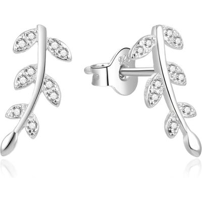 Beneto, Boucles d'oreilles, Boucles d'oreilles longitudinales en argent avec zircons AGUP2033 (L), (Argent) - Publicité Beneto, Boucles d'oreilles, Boucles d'oreilles longitudinales en argent avec zircons AGUP2033 (L), (Argent) - Publicité