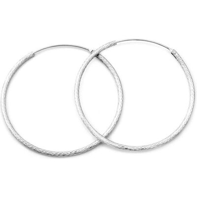 Beneto, Boucles d'oreilles, Boucles d'oreilles rondes en argent scintillant AGUC1240 - Diamètre : 4.5 centimetres (L) - Publicité Beneto, Boucles d'oreilles, Boucles d'oreilles rondes en argent scintillant AGUC1240 - Diamètre : 4.5 centimetres (L) - Publicité