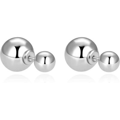 Beneto, Boucles d'oreilles, Timeless double earrings made of AGUP2625 silver - Dimension : 0.8 x 0.4 cm, (Argent) - Publicité Beneto, Boucles d'oreilles, Timeless double earrings made of AGUP2625 silver - Dimension : 0.8 x 0.4 cm, (Argent) - Publicité