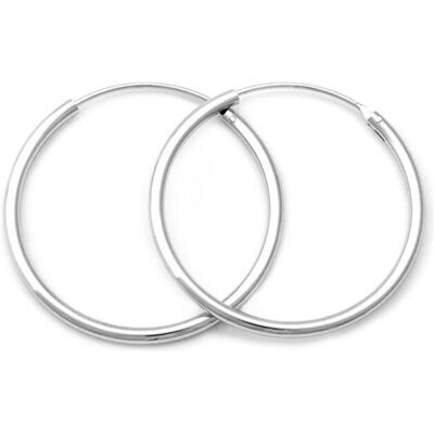 Beneto, Boucles d'oreilles, Elégants boucles d'oreilles rondes en argent AGUC351 / N - Diamètre : 2 cm (L) - Publicité Beneto, Boucles d'oreilles, Elégants boucles d'oreilles rondes en argent AGUC351 / N - Diamètre : 2 cm (L) - Publicité