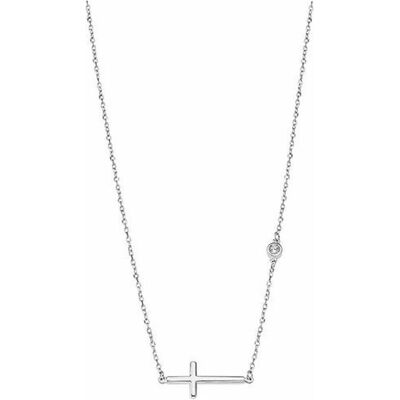 Lotus Collier, Silver - Collier de designer en argent avec une croix et un zircon transparent LP1918-1 / 1 (L), (Argent) - Publicité Lotus Collier, Silver - Collier de designer en argent avec une croix et un zircon transparent LP1918-1 / 1 (L), (Argent) - Publicité