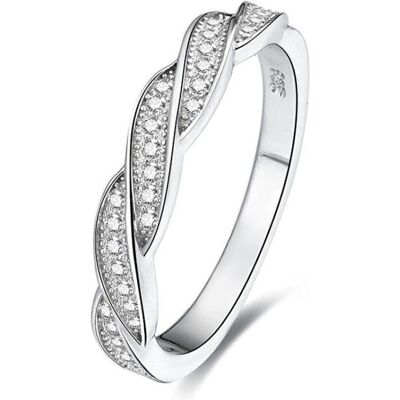 Beneto, Bague, Bague en argent avec cristaux AGG184 - Circuit : 60 mm, (60, Argent 925) - Publicité Beneto, Bague, Bague en argent avec cristaux AGG184 - Circuit : 60 mm, (60, Argent 925) - Publicité