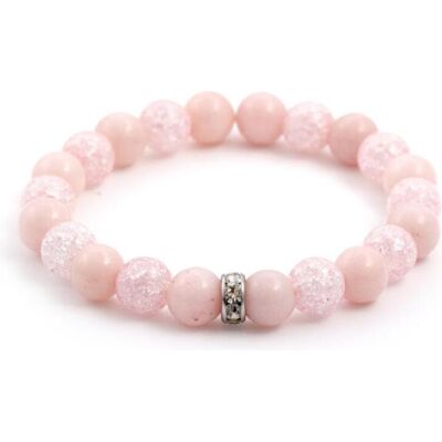 Beneto, Bracelet, Bracelet de perles en jadéite et cristal synthétique MINK04 / 17, (cristal synthétique, Jadeite) - Publicité Beneto, Bracelet, Bracelet de perles en jadéite et cristal synthétique MINK04 / 17, (cristal synthétique, Jadeite) - Publicité