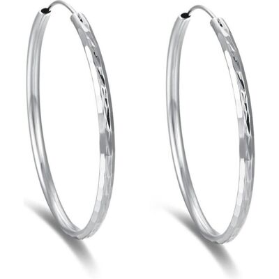 Beneto, Boucles d'oreilles, Timeless boucles d'oreilles rondes en argent AGUC2272 - Diamètre : 6.5 cm (L), (Argent) - Publicité Beneto, Boucles d'oreilles, Timeless boucles d'oreilles rondes en argent AGUC2272 - Diamètre : 6.5 cm (L), (Argent) - Publicité