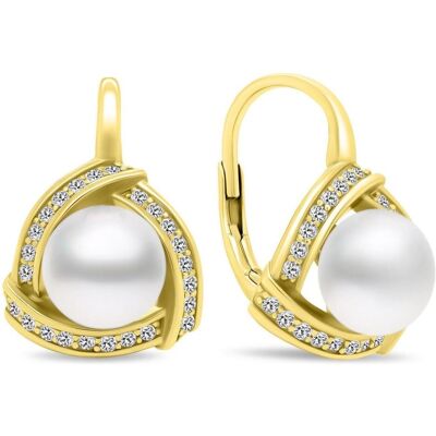 Brilio, Boucles d'oreilles, Silver - Boucles d'oreilles perle de luxe en argent plaqué or EA393Y - Publicité Brilio, Boucles d'oreilles, Silver - Boucles d'oreilles perle de luxe en argent plaqué or EA393Y - Publicité
