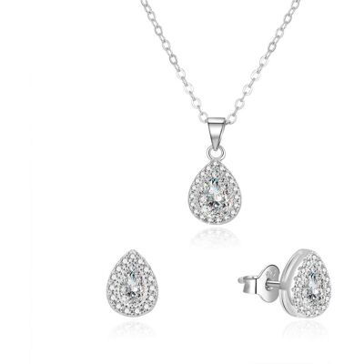 Beneto, Parure, Dazzling Jewelry Set with Zircons AGSET188R (Necklace, Earrings) - Publicité Beneto, Parure, Dazzling Jewelry Set with Zircons AGSET188R (Necklace, Earrings) - Publicité
