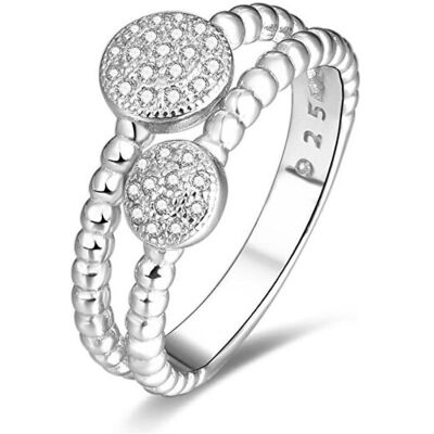 Beneto, Bague, Bague argentée avec zircons AGG335 - Circuit : 52 mm (L), (52) - Publicité Beneto, Bague, Bague argentée avec zircons AGG335 - Circuit : 52 mm (L), (52) - Publicité