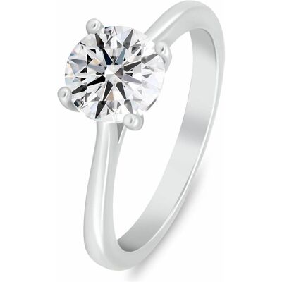 Brilio, Bague, Silver - Silver engagement ring with clear cubic zirconia RI147W - Circuit: 56 mm, (56, Argent 925) - Publicité Brilio, Bague, Silver - Silver engagement ring with clear cubic zirconia RI147W - Circuit: 56 mm, (56, Argent 925) - Publicité