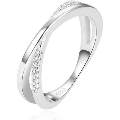 Beneto, Bague, Charmant double anneau en argent AGG225 - Circuit : 54 mm (L), (54, Argent 925) - Publicité Beneto, Bague, Charmant double anneau en argent AGG225 - Circuit : 54 mm (L), (54, Argent 925) - Publicité