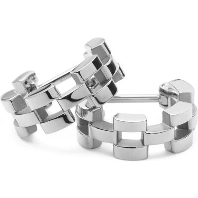 Daniel Wellington, Boucles d'oreilles, - Fashionable hoop earrings made of steel 3-Link DW00401019, (Acier) - Publicité Daniel Wellington, Boucles d'oreilles, - Fashionable hoop earrings made of steel 3-Link DW00401019, (Acier) - Publicité