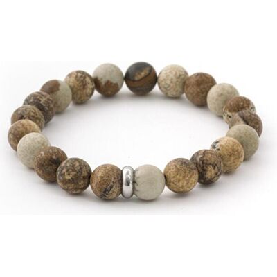 Beneto, Bracelet, Bracelet en pierre de lave et jaspe MINK108 - Longueur : 17 cm, (17 cm, Jaspe, Pierre de lave) - Publicité Beneto, Bracelet, Bracelet en pierre de lave et jaspe MINK108 - Longueur : 17 cm, (17 cm, Jaspe, Pierre de lave) - Publicité