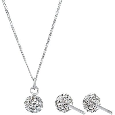 Elli, Parure, Boule de cristal, Argent, (Argent sterling 925, Cristal de verre, Ferido) - Publicité Elli, Parure, Boule de cristal, Argent, (Argent sterling 925, Cristal de verre, Ferido) - Publicité