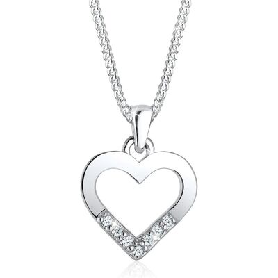 Elli, Collier, Herzauschnitt Anhänger Diamant Silber Halskette, (Argent sterling 925, 45 cm) - Publicité Elli, Collier, Herzauschnitt Anhänger Diamant Silber Halskette, (Argent sterling 925, 45 cm) - Publicité