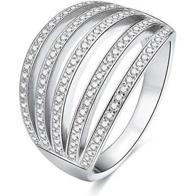 Beneto, Bague, Bague argent avec zircons AGG338 - Circuit : 60 mm (L), (60) - Publicité Beneto, Bague, Bague argent avec zircons AGG338 - Circuit : 60 mm (L), (60) - Publicité