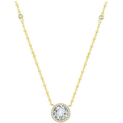Beneto, Collier, Collier en argent plaqué or avec cristaux AGS1135 / 47-GOLD (L), (Argent) - Publicité Beneto, Collier, Collier en argent plaqué or avec cristaux AGS1135 / 47-GOLD (L), (Argent) - Publicité